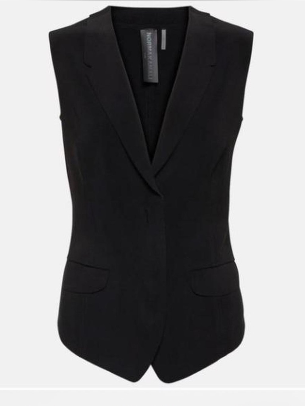 Norma Kamali Sleeveless Black Tailored Vest